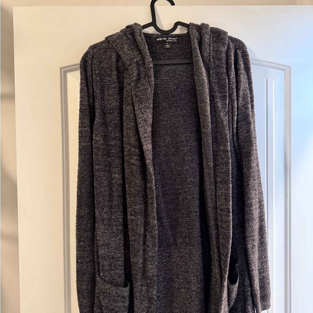 Barefoot Dreams Cozy Gray Cardigan Sweater